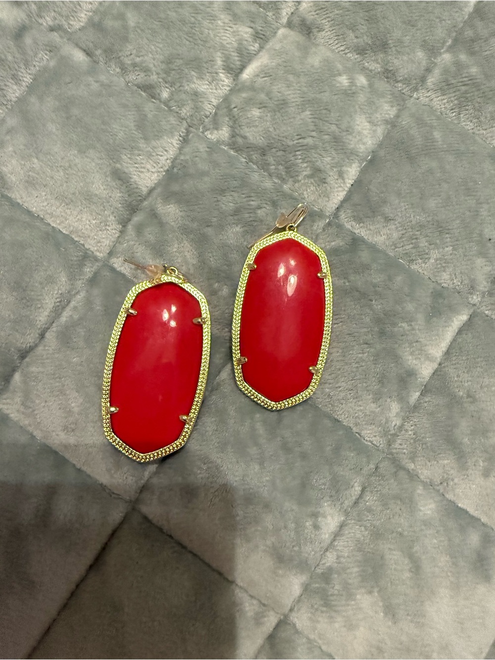 Kendra Scott Red and Gold Ella Drop Earrings
